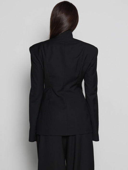 Blazer mit tiefem Ausschnitt