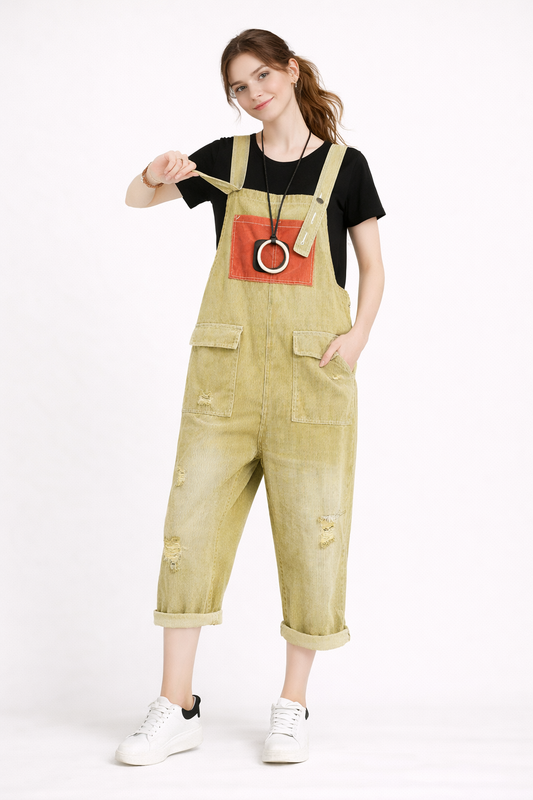 Harems-Latzhose aus Jeansstoff - Berta