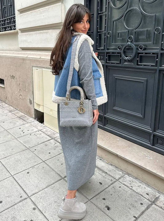 Jeansweste mit Reverskragen und Taschen