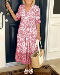 Gracia - Bohème-Kleid mit V-Ausschnitt