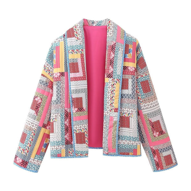 Steppjacke mit lockerer Passform und Print