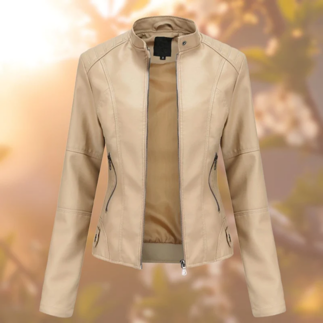 Komfortable Lederjacke mit langen Ärmeln