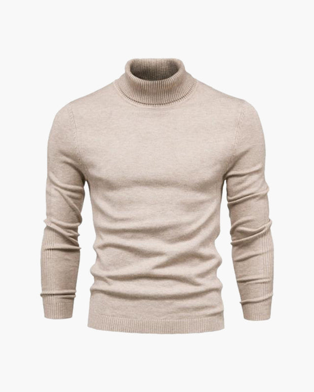 Herren Rollkragenpullover glatter Strick, langarm – Aldren