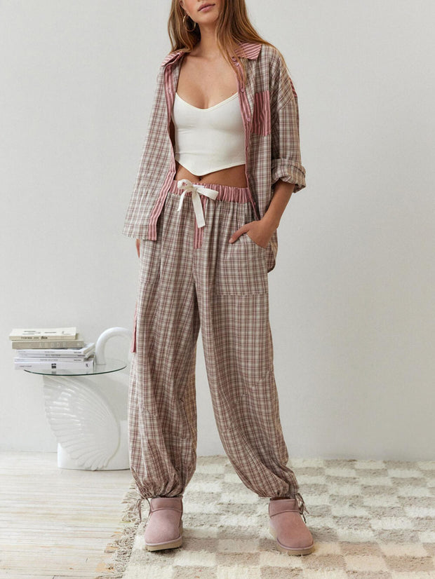 Tobyine - Lose rosa spleiß pyjama set