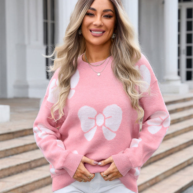 Damenpullover mit Schleifenprint - Freja