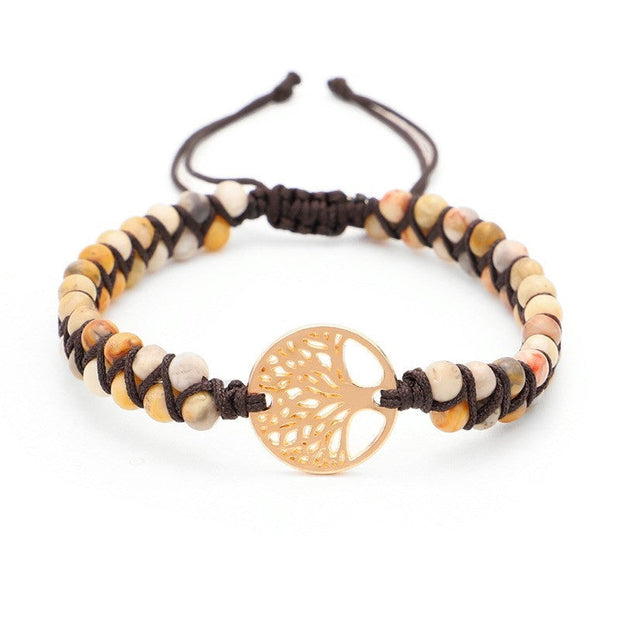 Yoga-Armband mit gewebtem Lebensbaum-Charme