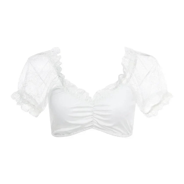 Dirndlbluse mit Spitze - Lena