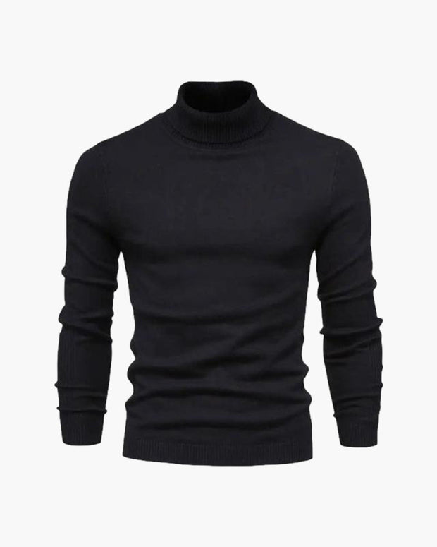 Herren Rollkragenpullover glatter Strick, langarm – Aldren