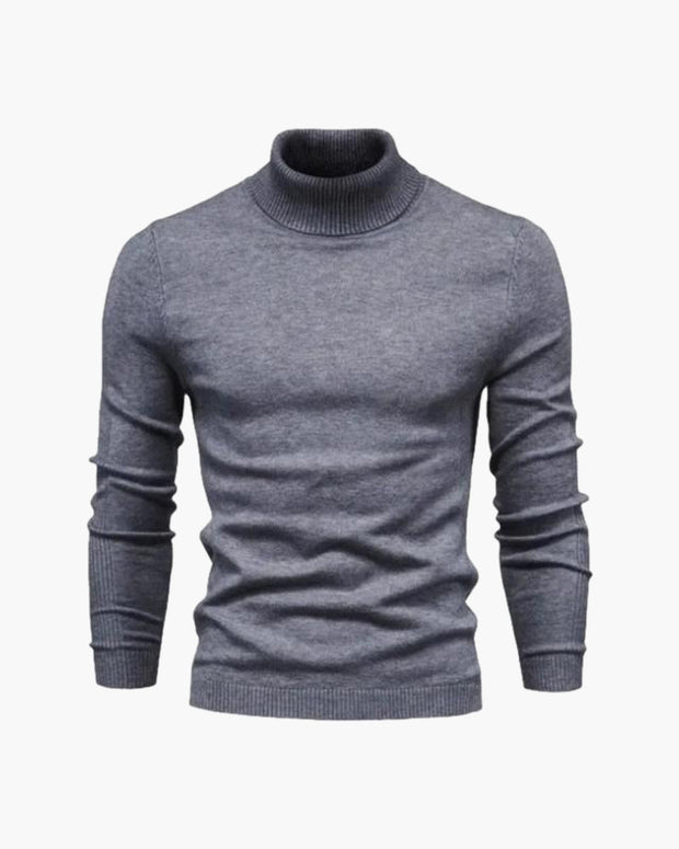 Herren Rollkragenpullover glatter Strick, langarm – Aldren