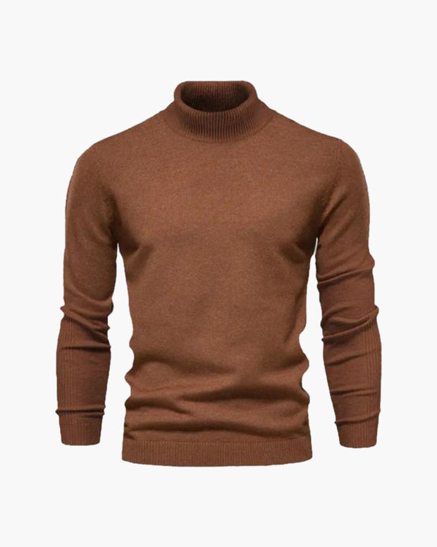 Herren Rollkragenpullover glatter Strick, langarm – Aldren
