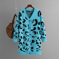 Mila - Gestrickte Leoparden-Strickjacke