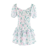 Fioby - Florales Rüschen-Minikleid mit Puffärmeln