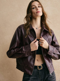 Kurze Lederjacke mit elegantem Design
