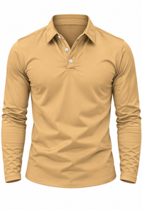 Herren Longsleeve-Polo mit Hemdkragen & Knöpfen – Breno