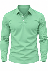 Herren Longsleeve-Polo mit Hemdkragen & Knöpfen – Breno