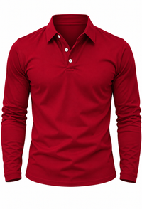 Herren Longsleeve-Polo mit Hemdkragen & Knöpfen – Breno