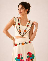 Tropischer Druck Damen Set tropischer Druck Top kurzer Rock langer Rock Sommer - Kimberly