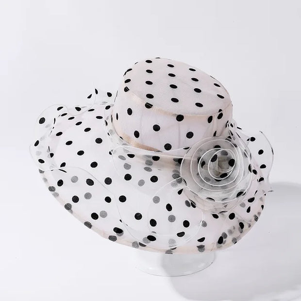 Mode Dot Chiffon Eimer Hut