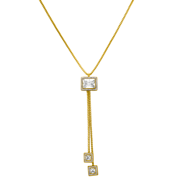 Square Dangle Mirror Kette 18K Vergoldet