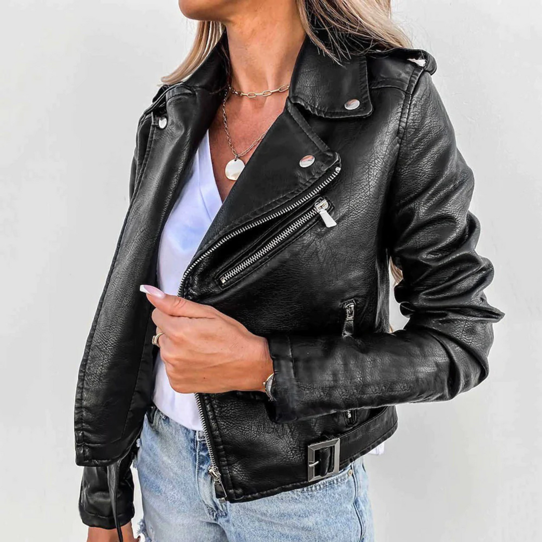 Figurbetonte Lederjacke für lässige Looks