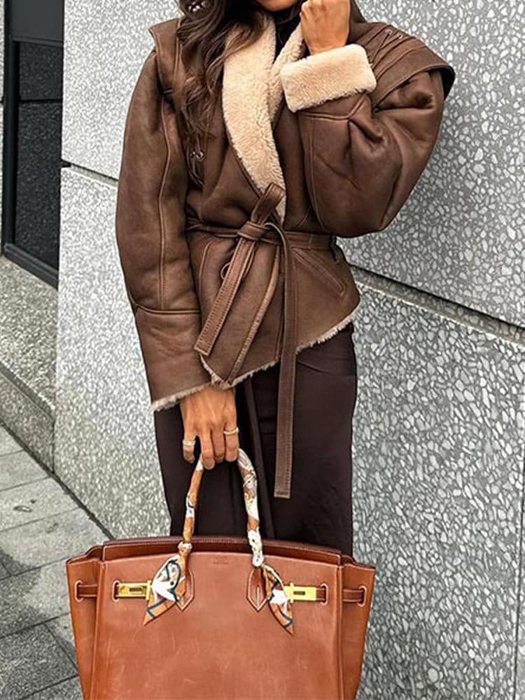Wildlederjacke mit lockerer Passform