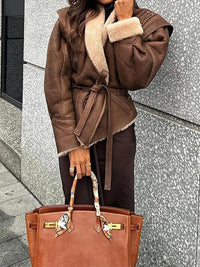 Wildlederjacke mit lockerer Passform
