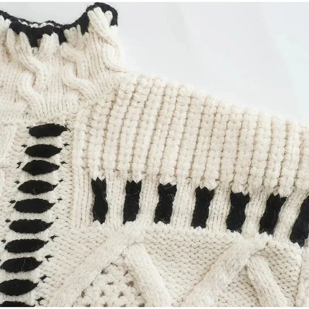 Brenda - Strickpullover mit Kontrastabschluss