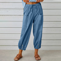 Elda Hosen - Damen Leinen-Capri-Hose für entspannten Komfort im lockeren Stil