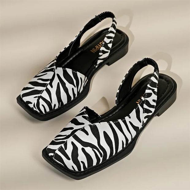Flaches Slingback mit quadratischer Spitze - Carmen