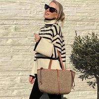 Brenda - Gestreifter Rollkragenpullover