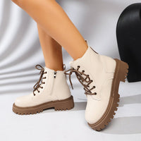 Schnürstiefeletten für Damen mit Track-Sohle und seitlichem Reißverschluss – Kaja