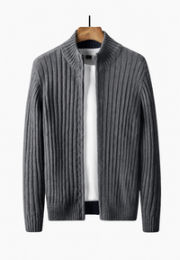 Herren-Strickjacke mit Reißverschluss & Stehkragen – Isandro