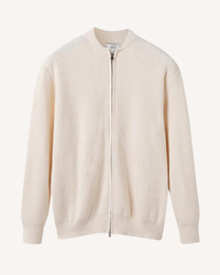 Herren-Strickjacke Rippstrick mit Zip & Rundhals – Sorrento