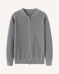 Herren-Strickjacke Rippstrick mit Zip & Rundhals – Sorrento