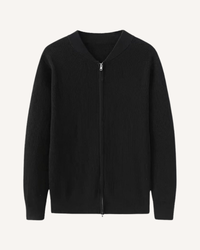 Herren-Strickjacke Rippstrick mit Zip & Rundhals – Sorrento