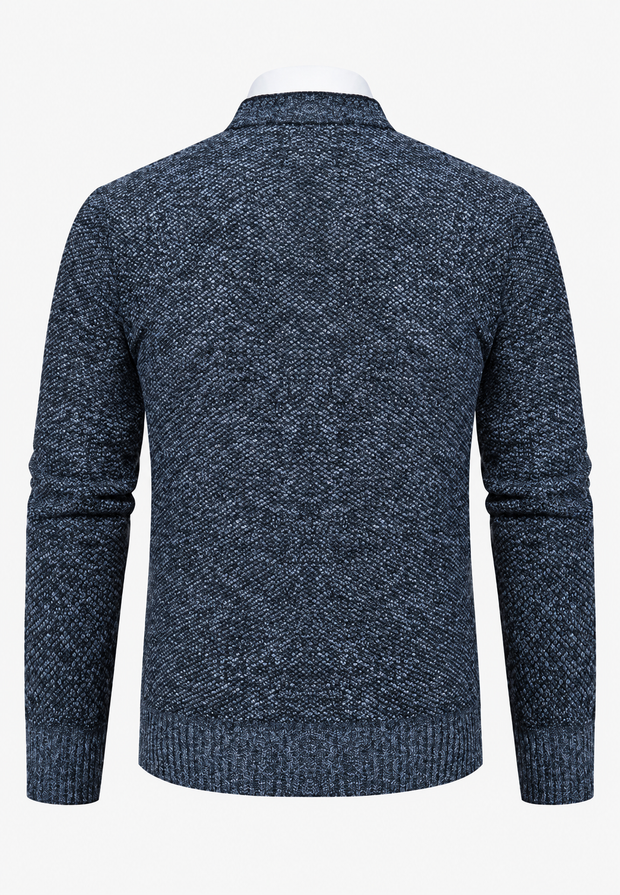 Herren-Strickjacke mit V-Ausschnitt, Knöpfen & Taschen – Levan