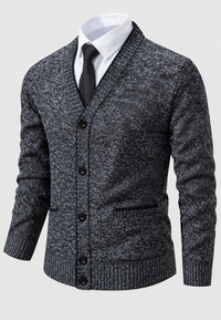 Herren-Strickjacke mit V-Ausschnitt, Knöpfen & Taschen – Levan