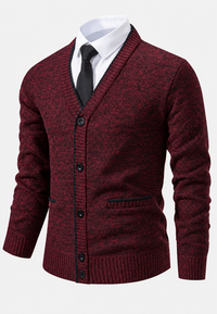 Herren-Strickjacke mit V-Ausschnitt, Knöpfen & Taschen – Levan