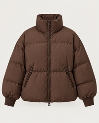 Oversize-Steppjacke für Damen mit hohem Kragen und Reißverschluss – Anouk