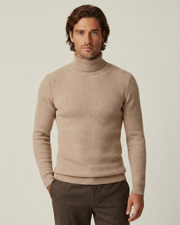 Herren Rollkragenpullover Rippstrick, langarm – Tadeo