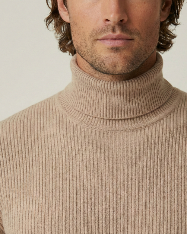 Herren Rollkragenpullover Rippstrick, langarm – Tadeo