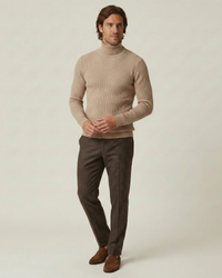 Herren Rollkragenpullover Rippstrick, langarm – Tadeo