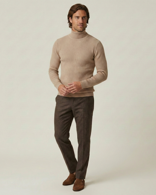 Herren Rollkragenpullover Rippstrick, langarm – Tadeo