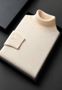 Herren Rollkragenpullover glatt gestrickt Langarm – Savio