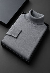 Herren Rollkragenpullover glatt gestrickt Langarm – Savio