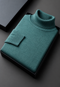Herren Rollkragenpullover glatt gestrickt Langarm – Savio