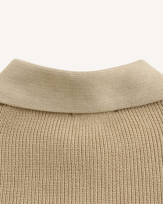 Herrenpullover Halbzip mit Polokragen & Rippstrick – Ilan