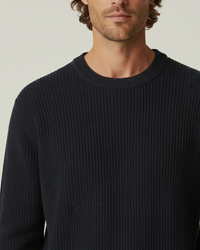 Herrenpullover Rippstrick mit Rundhals, langarm – Evren