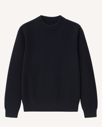Herrenpullover Rippstrick mit Rundhals, langarm – Evren