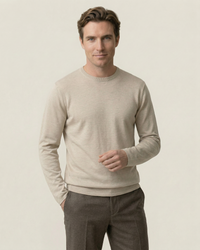 Herrenpullover feiner Strick, Rundhals, langarm – Ciro